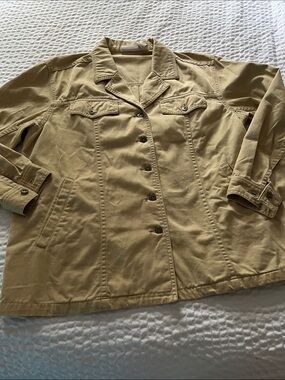 Liz Claiborne Khaki Utility Jacket with Button Front